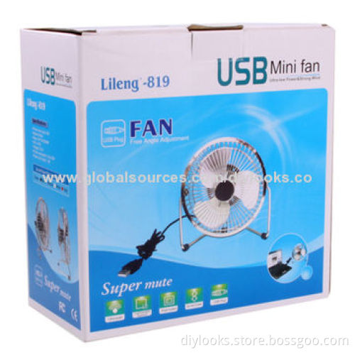 Metal Series Mini USB Fan, 360° Rotate, Lileng-819 (Blue)